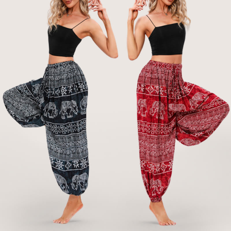Pantaloni a palloncino da yoga Olivenorma Boho Elephant