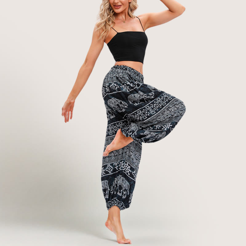 Pantaloni a palloncino da yoga Olivenorma Boho Elephant