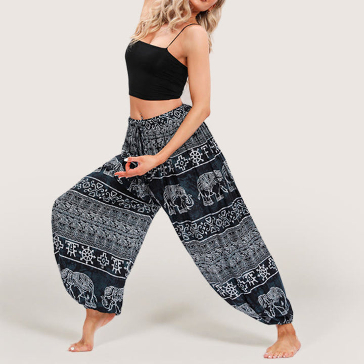 Pantaloni a palloncino da yoga Olivenorma Boho Elephant - image 3