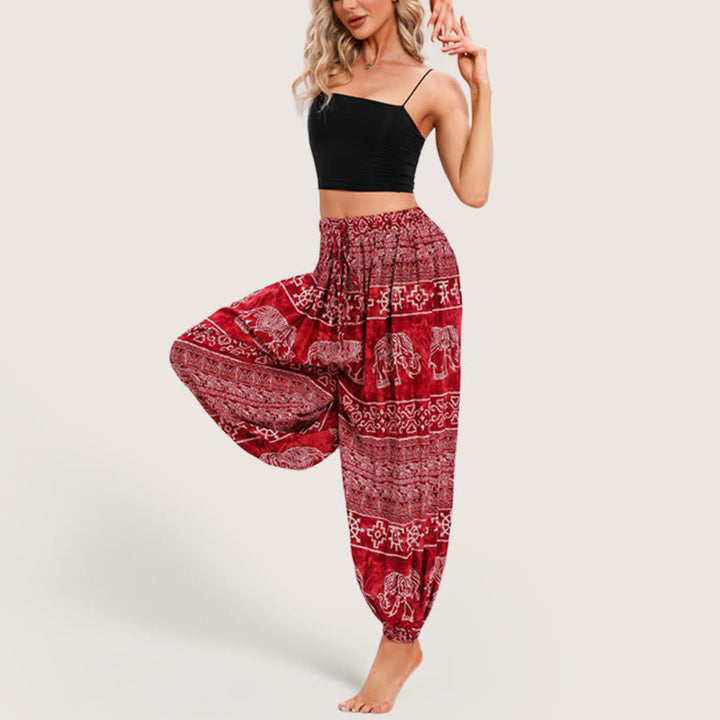 Pantaloni a palloncino da yoga Olivenorma Boho Elephant