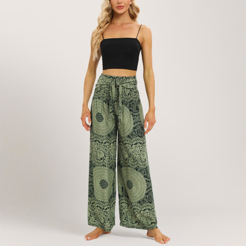 Pantaloni da yoga a gamba larga Olivenorma Mandala Boho