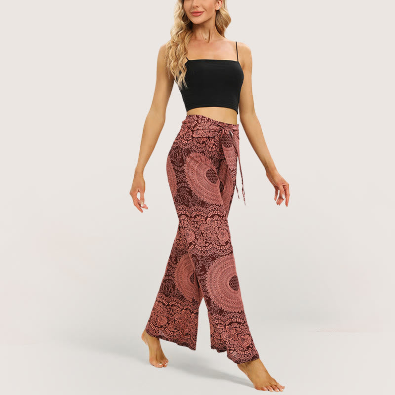 Pantaloni da yoga a gamba larga Olivenorma Mandala Boho
