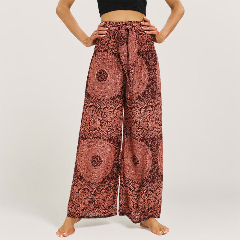 Pantaloni da yoga a gamba larga Olivenorma Mandala Boho