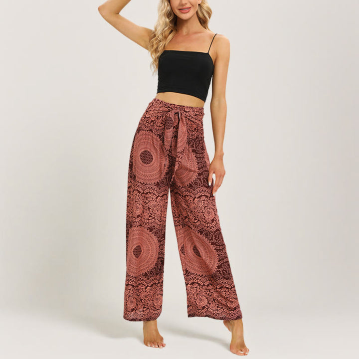 Pantaloni da yoga a gamba larga Olivenorma Mandala Boho