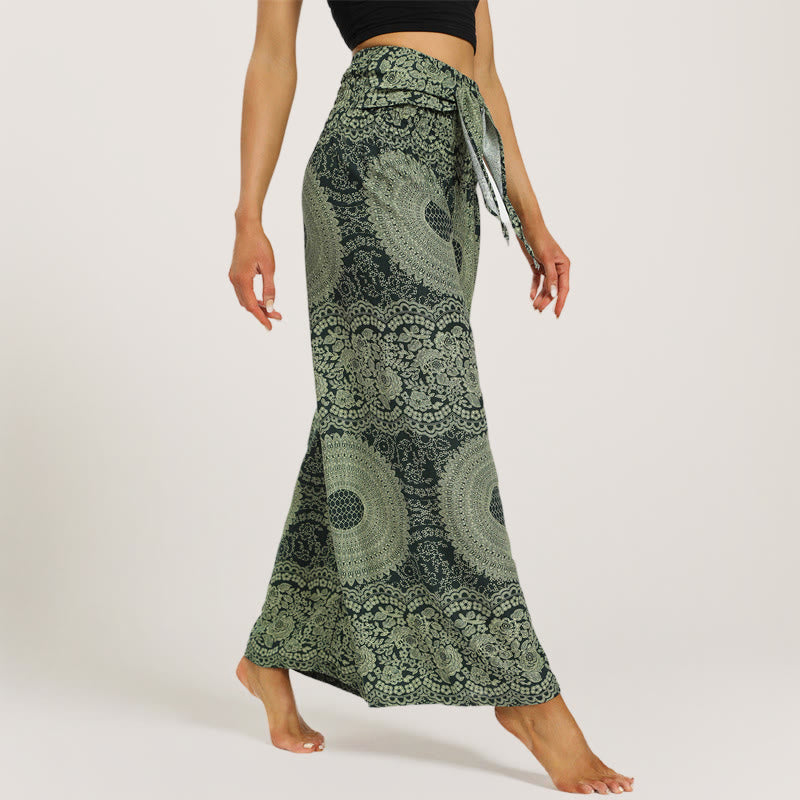 Pantaloni da yoga a gamba larga Olivenorma Mandala Boho