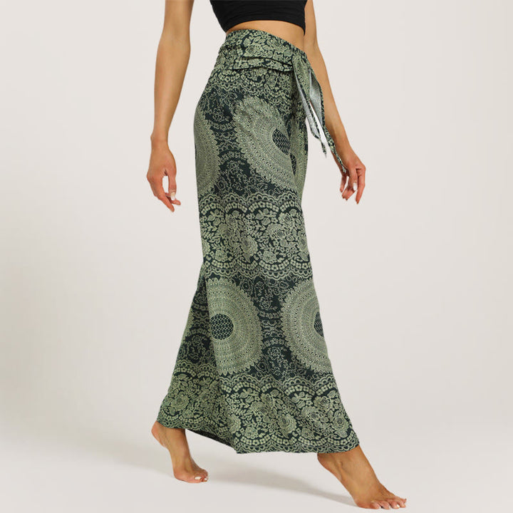 Pantaloni da yoga a gamba larga Olivenorma Mandala Boho
