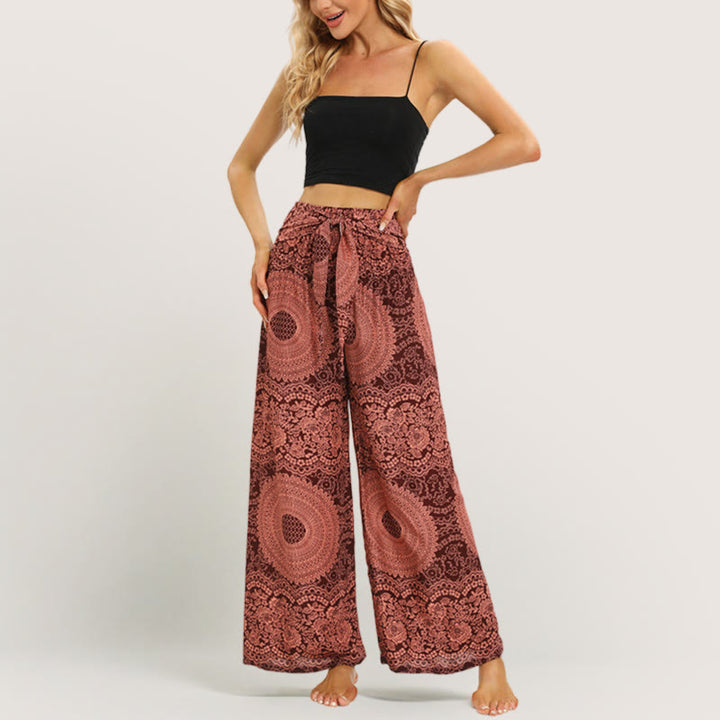 Pantaloni da yoga a gamba larga Olivenorma Mandala Boho