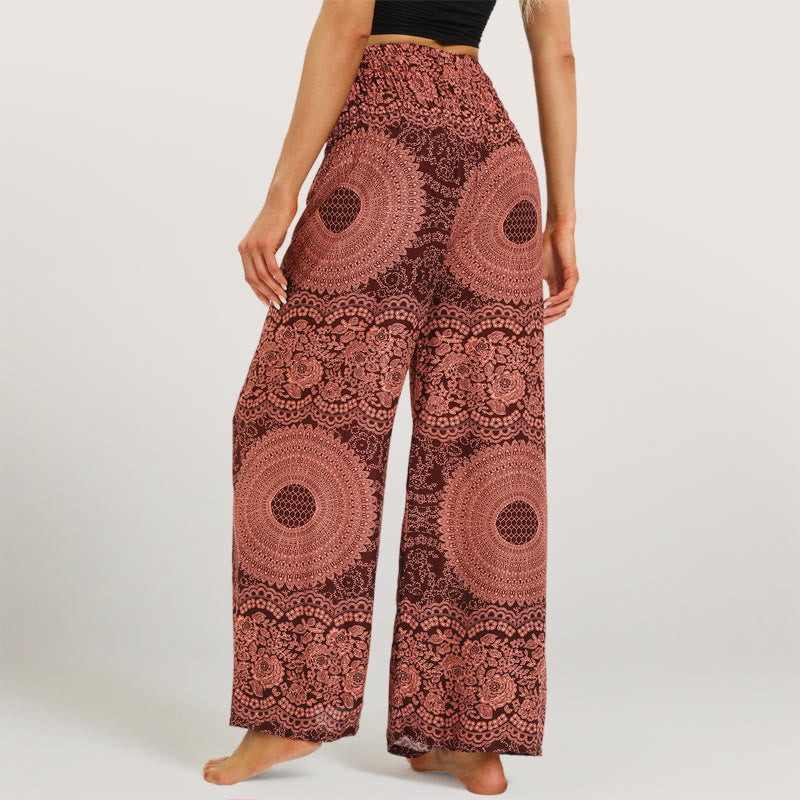 Pantaloni da yoga a gamba larga Olivenorma Mandala Boho