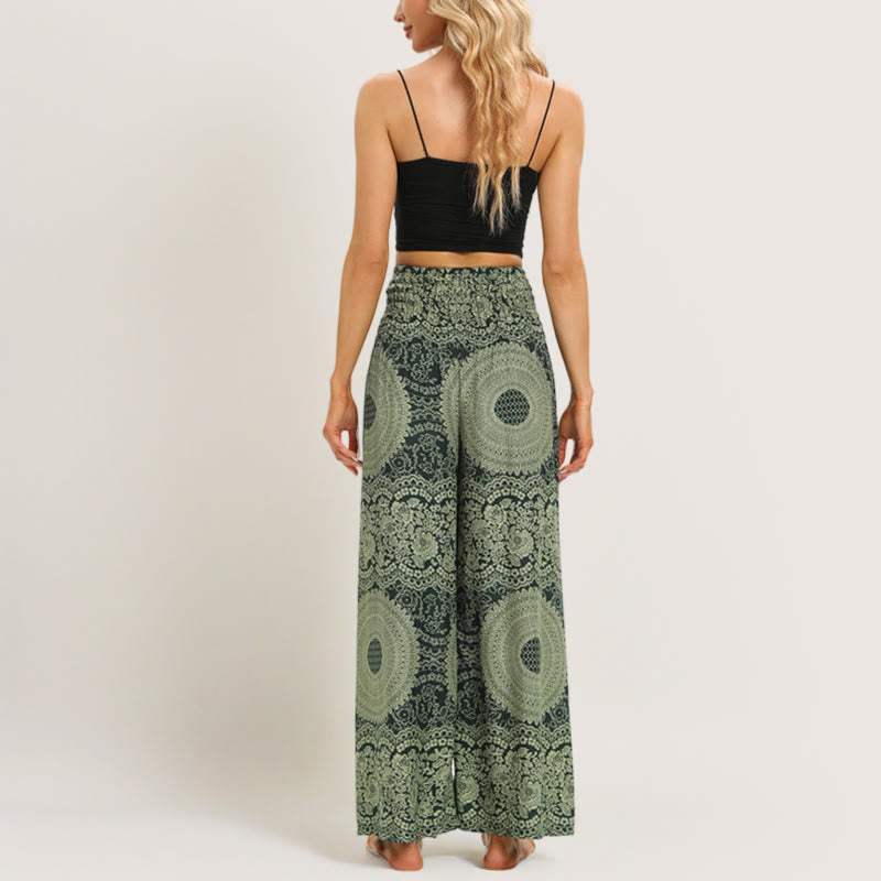 Pantaloni da yoga a gamba larga Olivenorma Mandala Boho