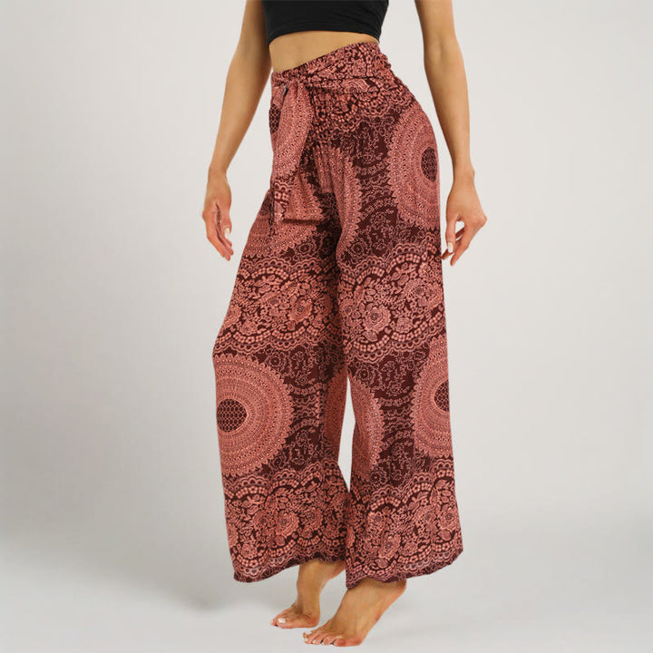 Pantaloni da yoga a gamba larga Olivenorma Mandala Boho