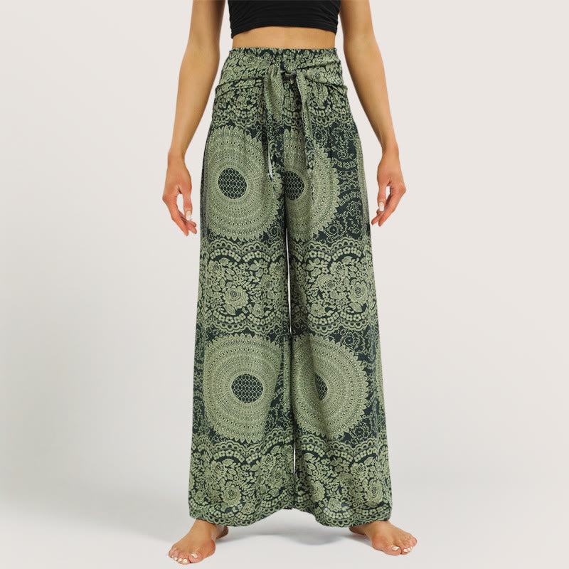 Pantaloni da yoga a gamba larga Olivenorma Mandala Boho