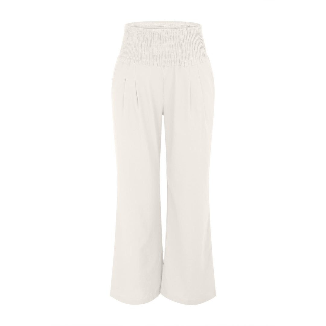 Olivenorma - Pantaloni da salotto da donna a vita alta, larghi e tinta unita, con tasche - image 10