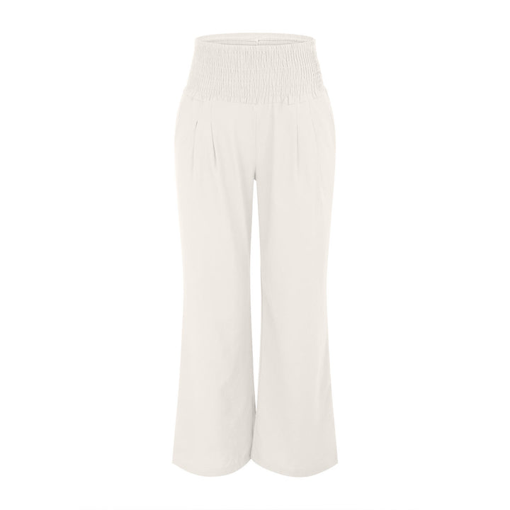 Olivenorma - Pantaloni da salotto da donna a vita alta, larghi e tinta unita, con tasche - image 10