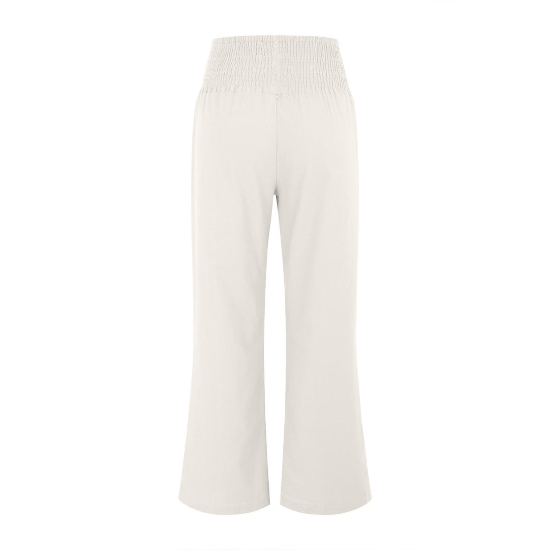 Olivenorma - Pantaloni da salotto da donna a vita alta, larghi e tinta unita, con tasche - image 10