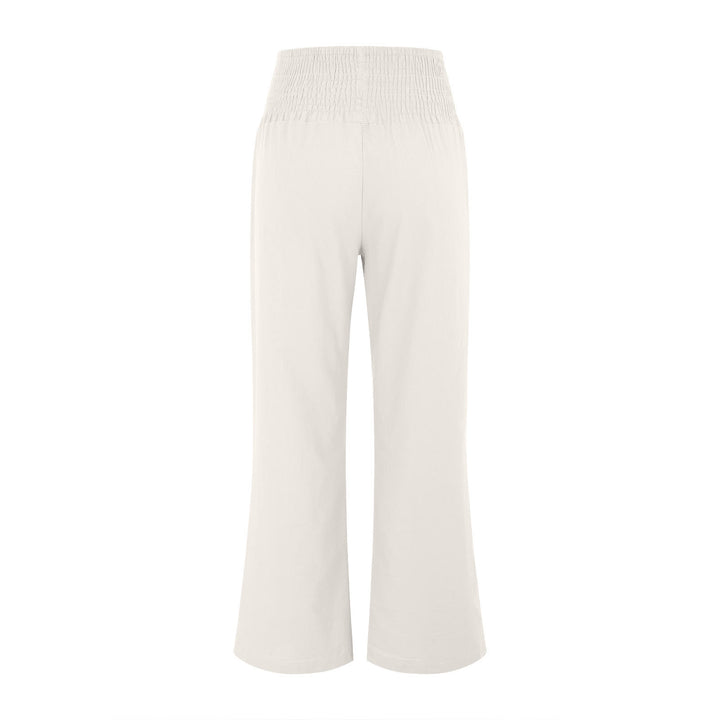 Olivenorma - Pantaloni da salotto da donna a vita alta, larghi e tinta unita, con tasche - image 10