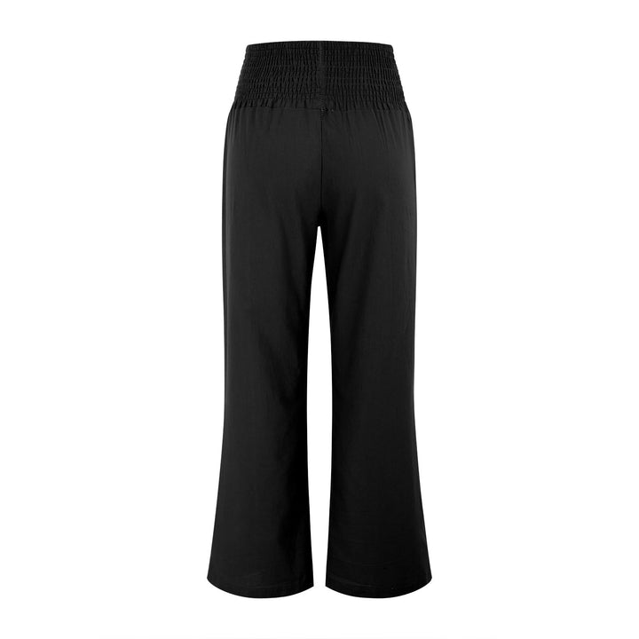 Olivenorma - Pantaloni da salotto da donna a vita alta, larghi e tinta unita, con tasche - image 15