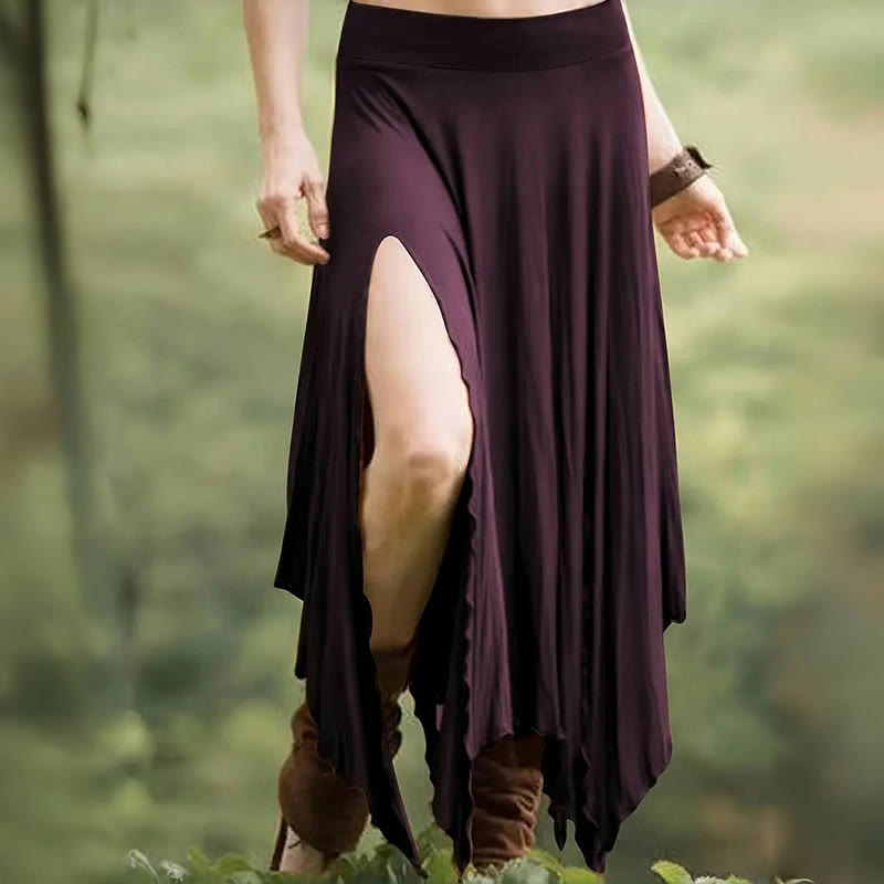 Olivenorma - Abito midi con gonna divisa e coulisse in stile boho - Viola - XXL - image 18