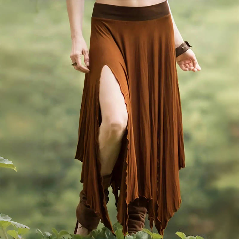 Olivenorma - Abito midi con gonna divisa e coulisse in stile boho - Perù - XXL - image 1