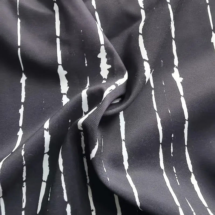 Olivenorma Cardigan da spiaggia largo a righe bianche e nere da uomo - image 4