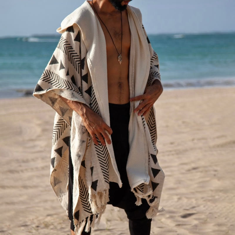 Olivenorma Cardigan casual con cappuccio aperto sul davanti da uomo - image 1