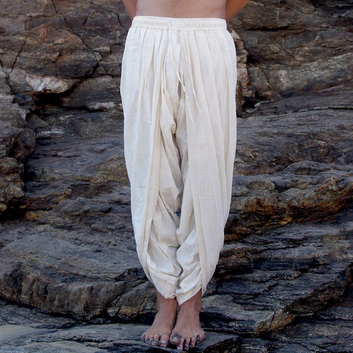 Pantaloni Olivenorma in tinta unita, unisex, con coulisse e elastico in vita, con tasche - image 3