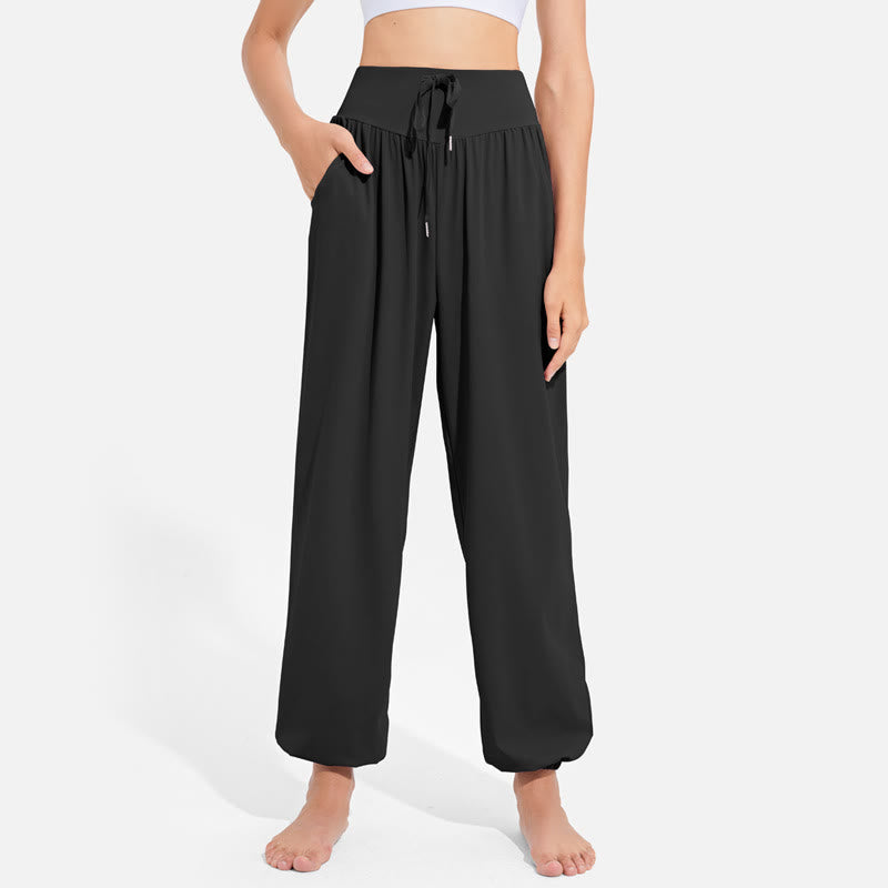 Pantaloni harem da yoga traspiranti e assorbenti "Cool" Olivenorma - Nero - 2XL - image 11