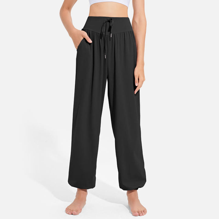 Pantaloni harem da yoga traspiranti e assorbenti "Cool" Olivenorma - Nero - 2XL - image 11