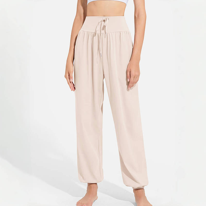 Pantaloni harem da yoga traspiranti e assorbenti "Cool" Olivenorma - Crema - 2XL - image 3