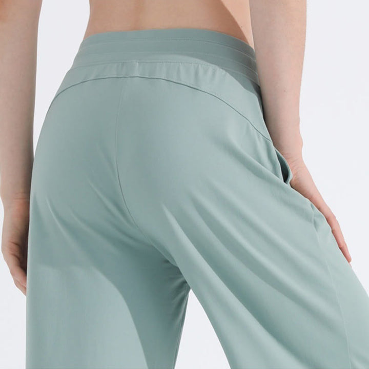 Olivenorma Pantaloni da donna larghi, casual e tinta unita, in tessuto spazzolato