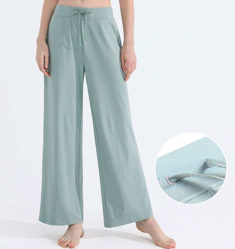 Olivenorma Pantaloni da donna larghi, casual e tinta unita, in tessuto spazzolato