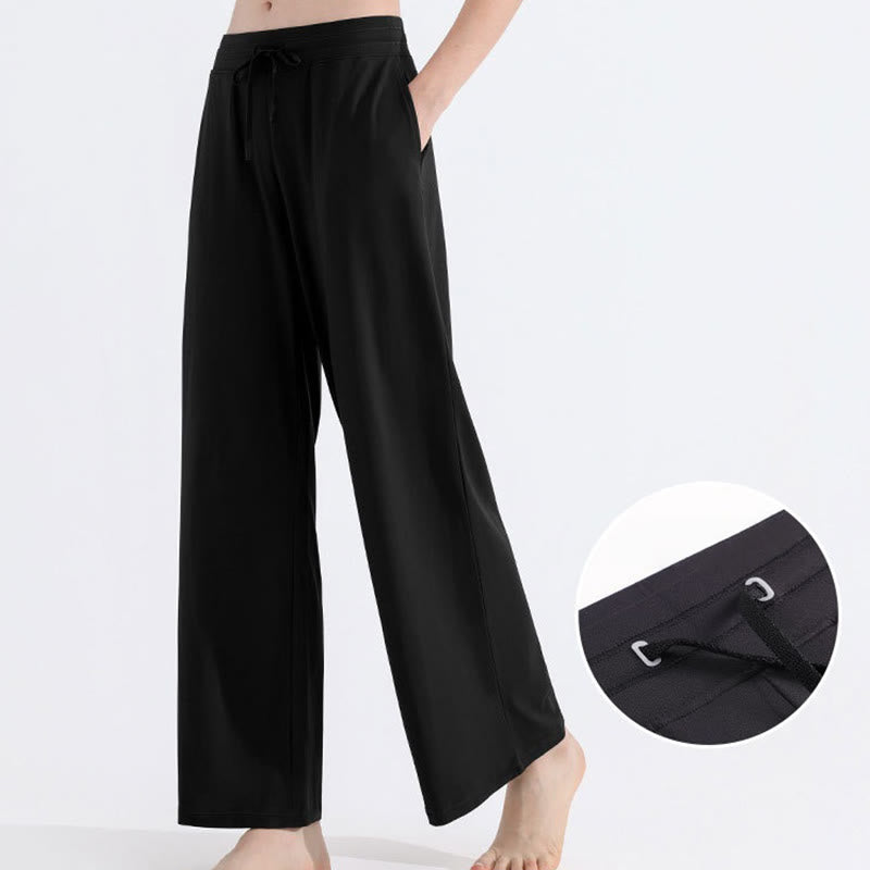 Olivenorma Pantaloni da donna larghi, casual e tinta unita, in tessuto spazzolato