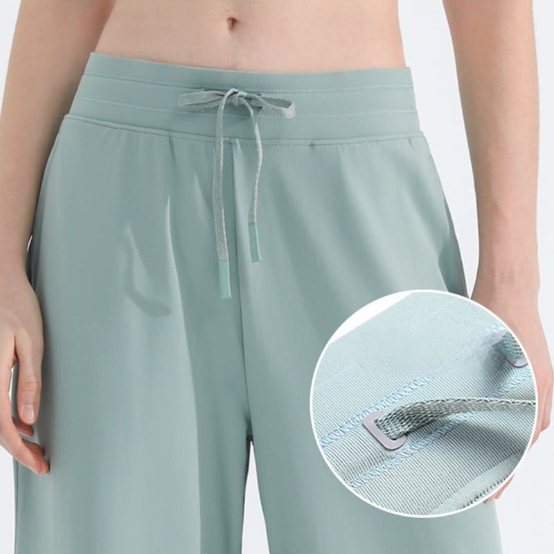 Olivenorma Pantaloni da donna larghi, casual e tinta unita, in tessuto spazzolato