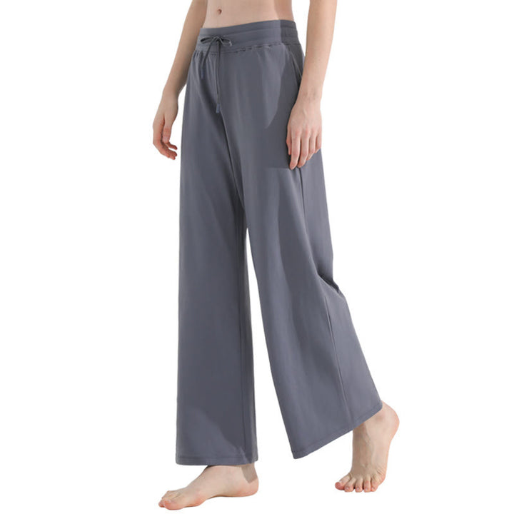 Olivenorma Pantaloni da donna larghi, casual e tinta unita, in tessuto spazzolato