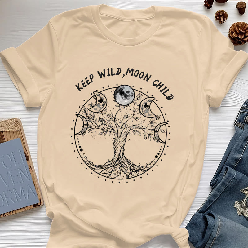 Magliette Olivenorma "KEEP WILD, MOON CHILD" con fasi lunari dell'Albero della Vita - Giallo - 2XL - image 10