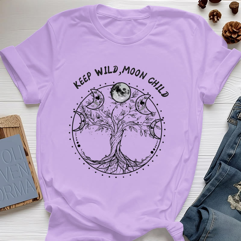 Magliette Olivenorma "KEEP WILD, MOON CHILD" con fasi lunari dell'Albero della Vita - Viola - 2XL - image 15
