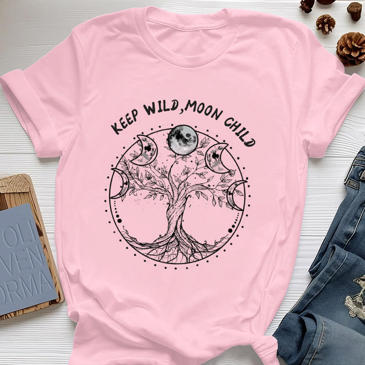 Magliette Olivenorma "KEEP WILD, MOON CHILD" con fasi lunari dell'Albero della Vita - Rosa - 2XL - image 13