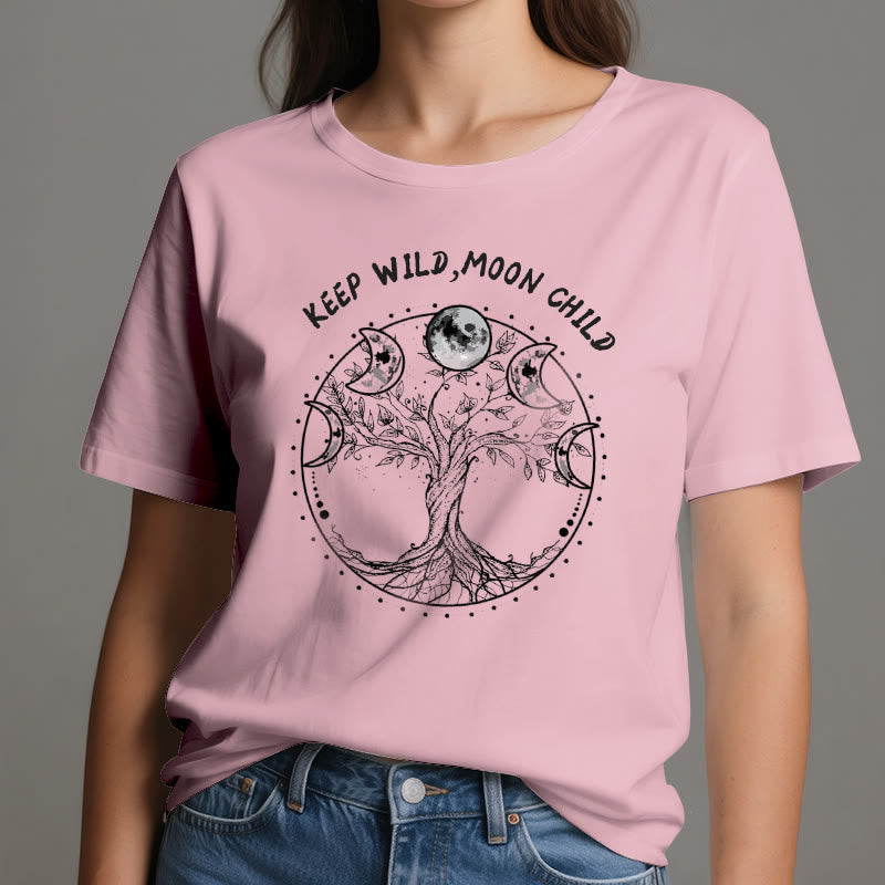 Magliette Olivenorma "KEEP WILD, MOON CHILD" con fasi lunari dell'Albero della Vita - image 15