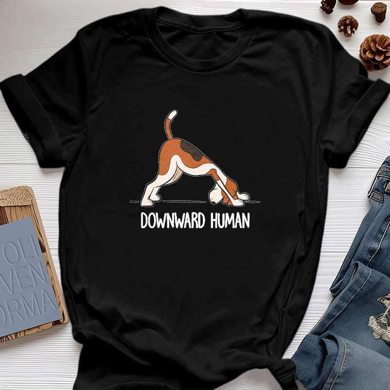 Maglietta Olivenorma Downward Human Yoga - Nero - 2XL - image 6