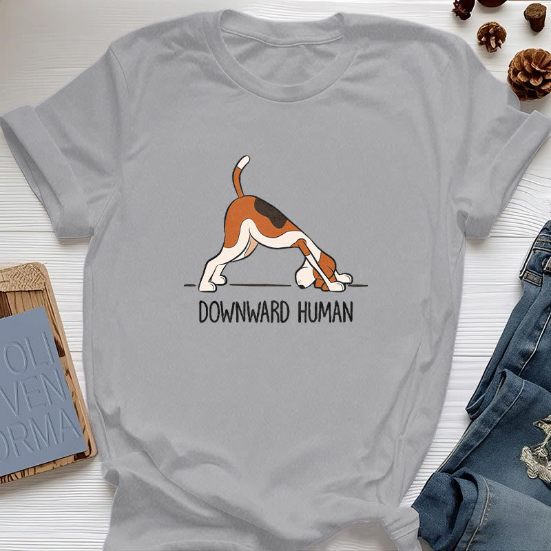 Maglietta Olivenorma Downward Human Yoga - Grigio - 2XL - image 8