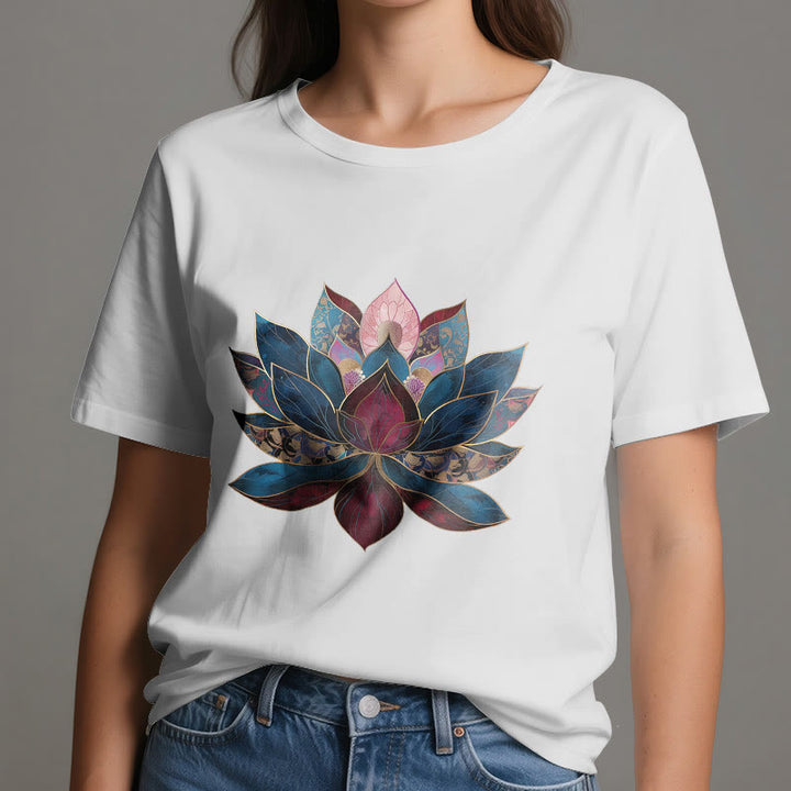 T-shirt Olivenorma Buddismo Zen con fiore di loto