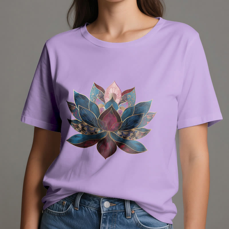 T-shirt Olivenorma Buddismo Zen con fiore di loto - image 15