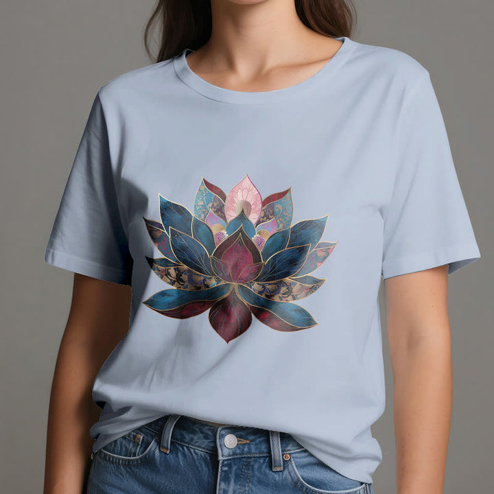 T-shirt Olivenorma Buddismo Zen con fiore di loto