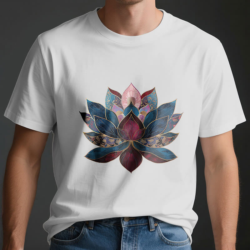 T-shirt Olivenorma Buddismo Zen con fiore di loto - image 3