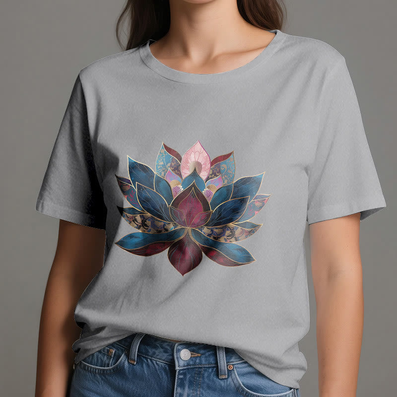 T-shirt Olivenorma Buddismo Zen con fiore di loto - image 7