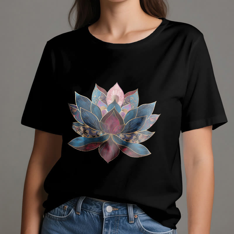 T-shirt Olivenorma Buddismo Zen con fiore di loto - image 5