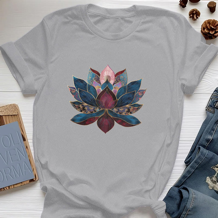 T-shirt Olivenorma Buddismo Zen con fiore di loto