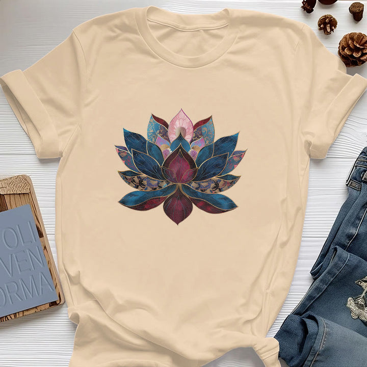 T-shirt Olivenorma Buddismo Zen con fiore di loto