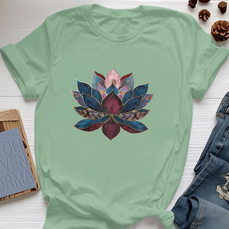 T-shirt Olivenorma Buddismo Zen con fiore di loto - Verde chiaro - 2XL - image 16