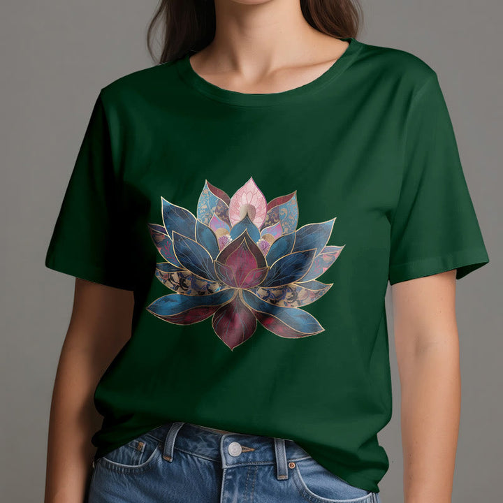 T-shirt Olivenorma Buddismo Zen con fiore di loto - image 19