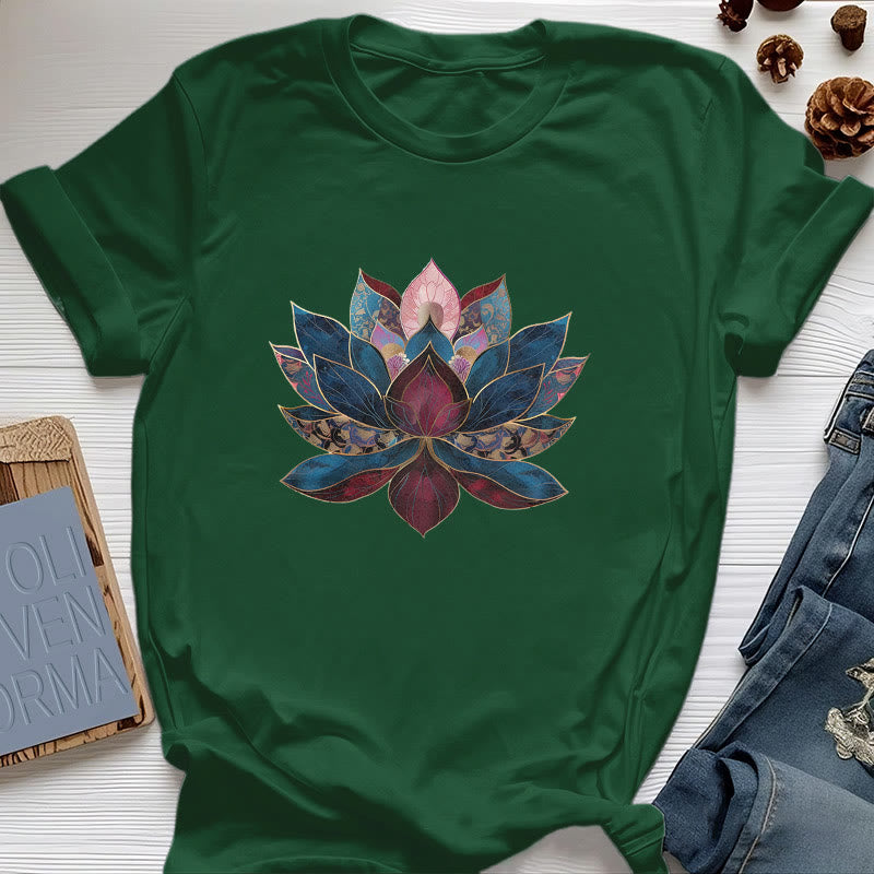 T-shirt Olivenorma Buddismo Zen con fiore di loto - Verde scuro - 2XL - image 18